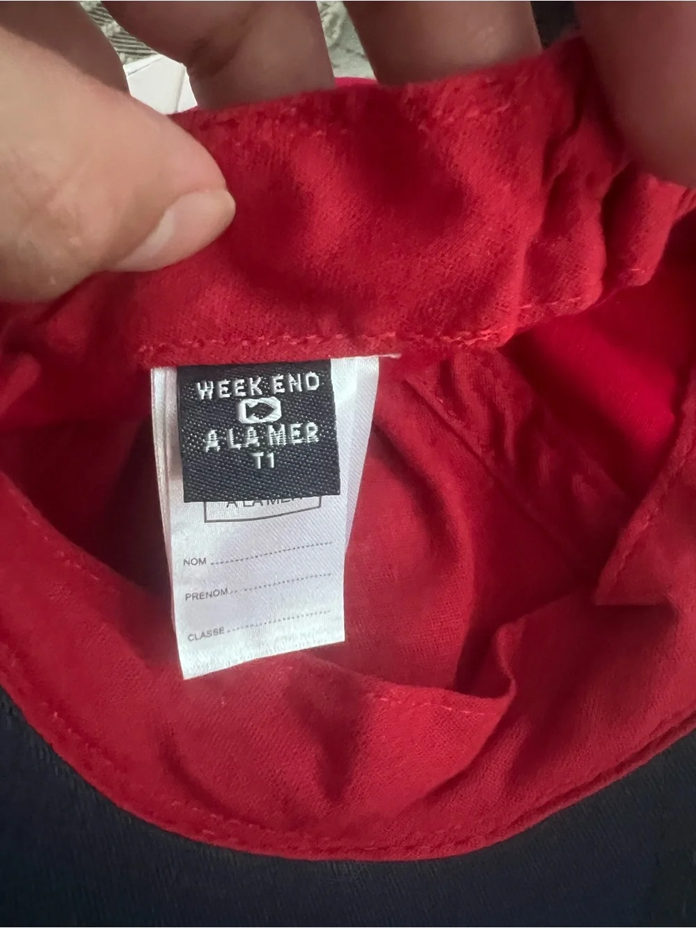 Week-End À La Mer France NWT Kids Baseball Cap Red Navy Sailboat Logo Hat